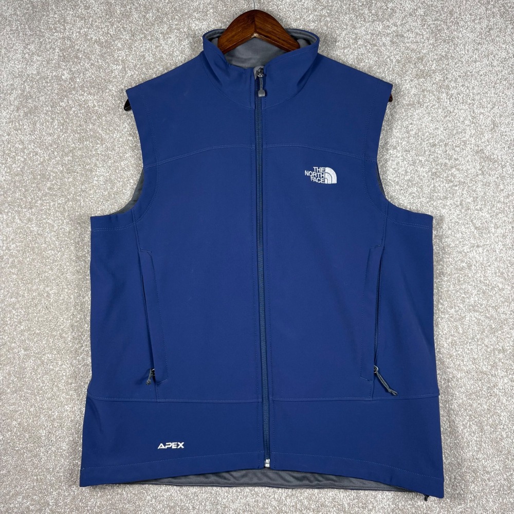 The North Face Apex Bionic Softshell Vest Mens Medium Blue Full Zip Outdoor
